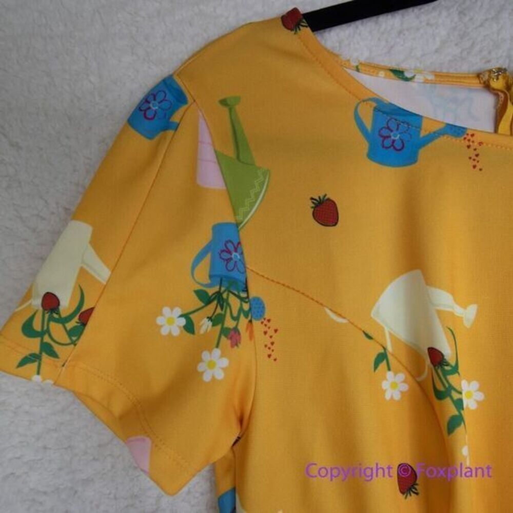 Unique Vintage Gwynnie Bee Garden Party‎ Yellow Dress, M - Picture 6 of 15